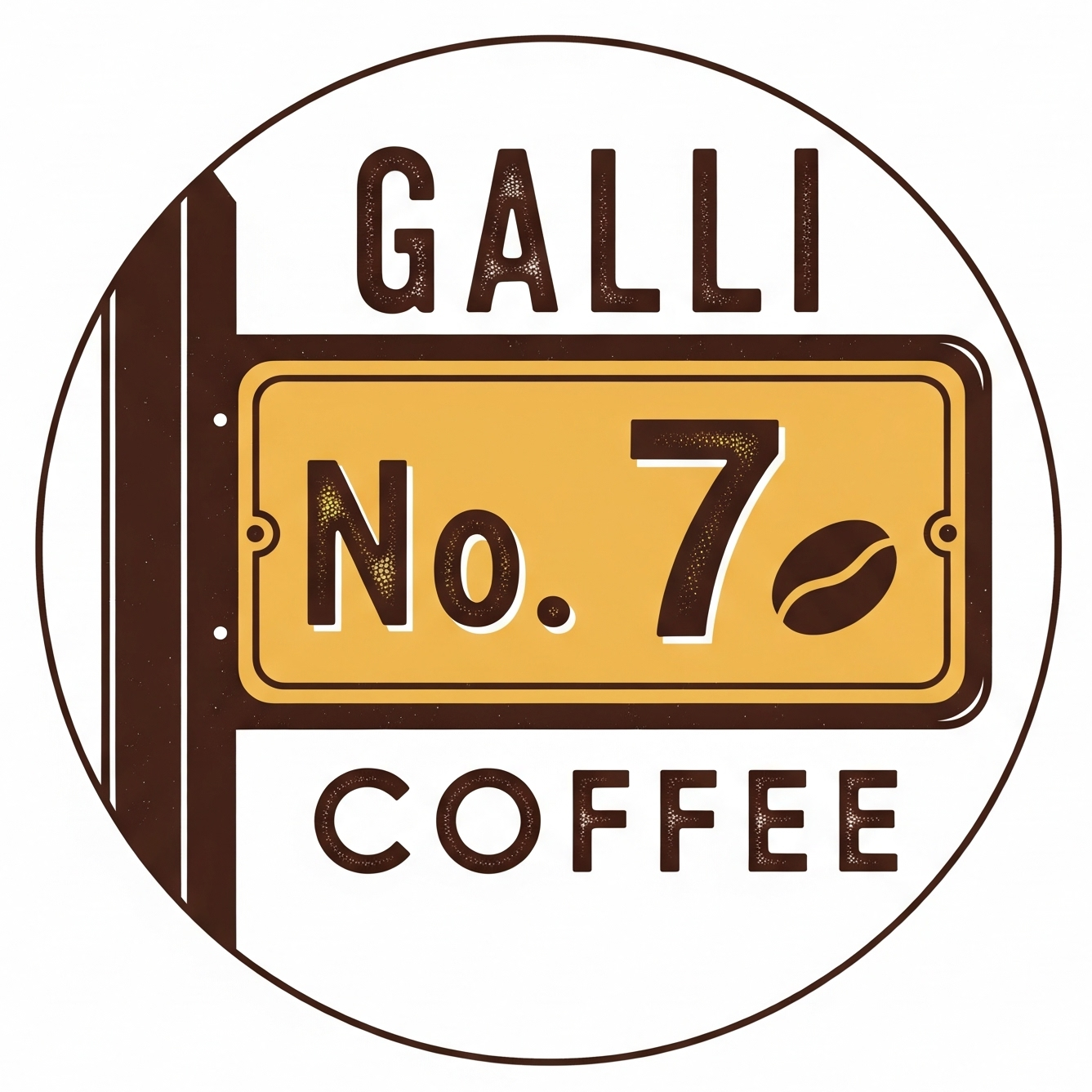 Galli No. 7 Coffee logo with a vintage sign design on a white background