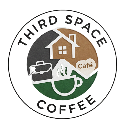 Logo for Third Space Coffee on a light gray background by hux coffee